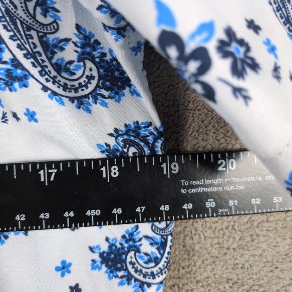 Silver Stone Shirt Mens Small White Blue Paisley Cotton Modern Fit Button Up - Picture 7 of 9